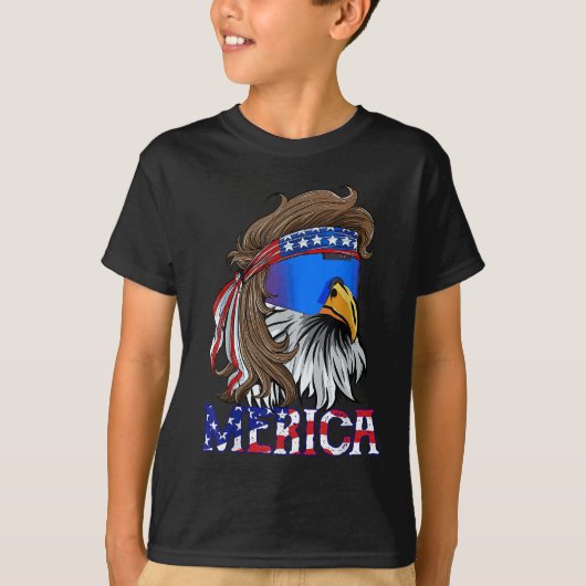T-shirt Lunettes de soleil Eagle Mullet Merica 4 juillet U (Devant)