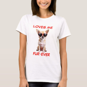 T-shirt Lunettes de soleil en forme de coeur rouge Tan Chi