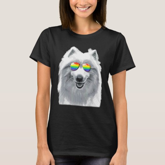T-shirt Lunettes de soleil Gay pride de drapeau de chien S (Devant)