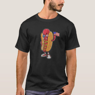 T-shirt Lunettes de soleil Hotdog Drapeau américain 4 juil