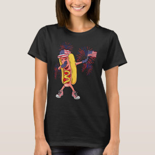 T-shirt Lunettes de soleil Hotdog Drapeau américain 4 juil