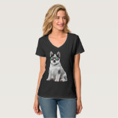T-shirt Lunettes de soleil Husky Chiens Animaux (Devant entier)