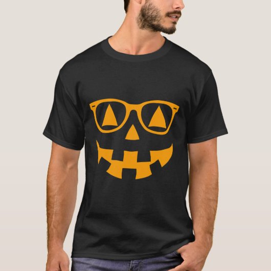 T-shirt Lunettes de soleil Jack-o'-lantern Face Halloween (Devant)