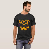 T-shirt Lunettes de soleil Jack-o'-lantern Face Halloween  (Devant entier)