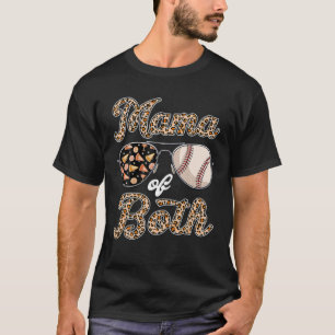 T-shirt Lunettes De Soleil Léopard Cheval De Baseball Mama