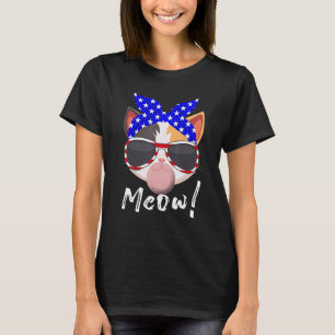 T-shirt Lunettes de soleil Meow Cute Chat Bow Cravate souf