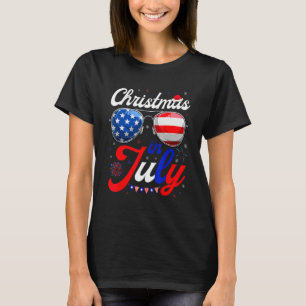T-shirt Lunettes de soleil Noël Chapeau en Juillet Noël Ét