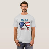 T-shirt LUNETTES DE SOLEIL PERSONNALISÉES DRApeau ÉTATS-UN (Devant entier)