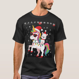 T-shirt Lunettes de soleil Poodle Licorne Noël T-Shir Pood
