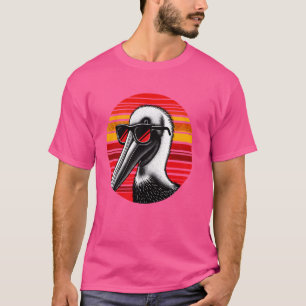 T-shirt Lunettes de soleil pour oiseaux pélicans Coucher d