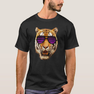 T-shirt Lunettes de soleil pourpres rayées pour enfants Ti