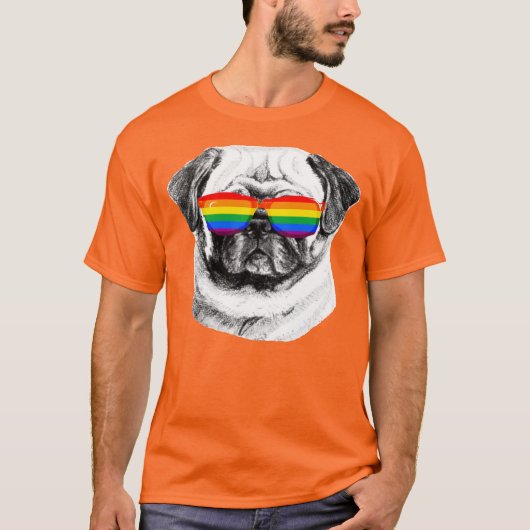 T-shirt Lunettes de soleil Pug Pride (Devant)