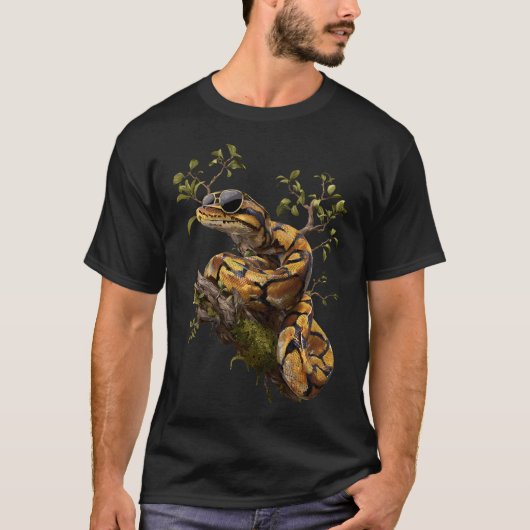 T-shirt Lunettes de soleil Python boule Gardien de reptile (Devant)