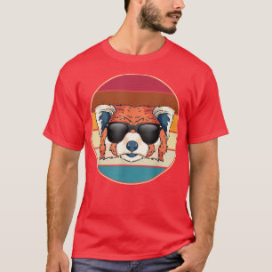T-shirt Lunettes de soleil Red Panda Vintage Retro