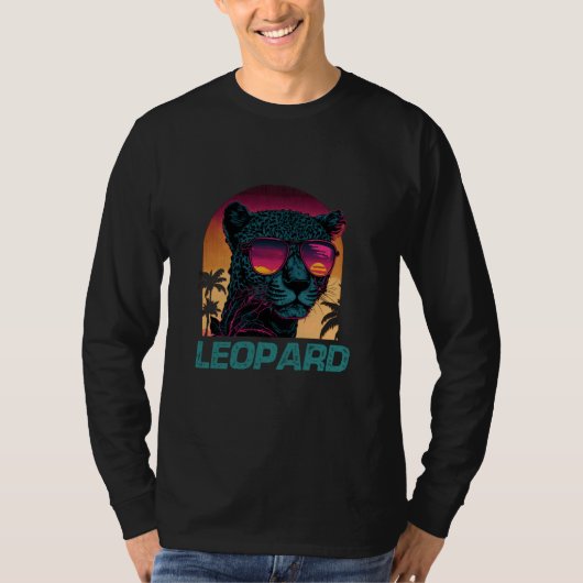 T-shirt Lunettes de soleil Retro cool Leopard (Devant)