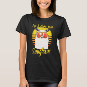 T-shirt Lunettes de soleil Rétro Coucher de soleil Plage V
