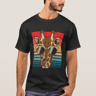 T-shirt Lunettes de soleil Retro Giraffe Vintage Funny Fam