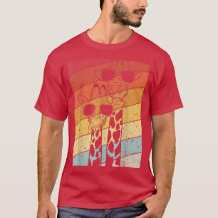 T-shirt Lunettes de soleil Retro Vintage Giraffe Cadeaux A