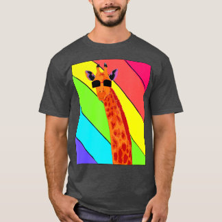 T-shirt Lunettes de soleil Retro Vintage Giraffe Drôle Gir