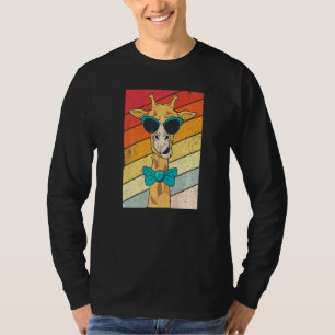 T-shirt Lunettes de soleil Retro Vintage Giraffe Tee Drôle