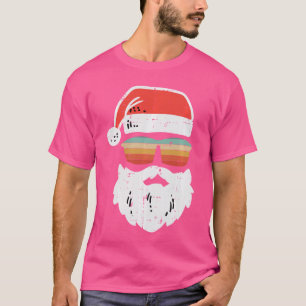 T-shirt Lunettes de soleil rétro visage de Père Noël Noël