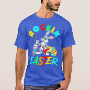 T-shirt Lunettes de soleil Rockin Pâques Jouer Guitare Ave
