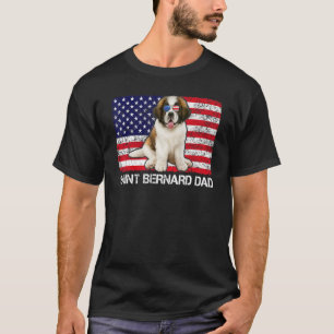 T-shirt Lunettes de soleil Saint Bernard Papa Drapeau amér