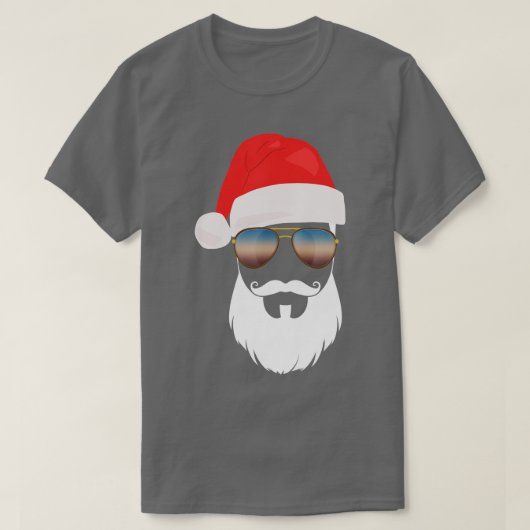 T-shirt Lunettes de soleil Santa Hat Beard Père Noël Prese (Design devant)