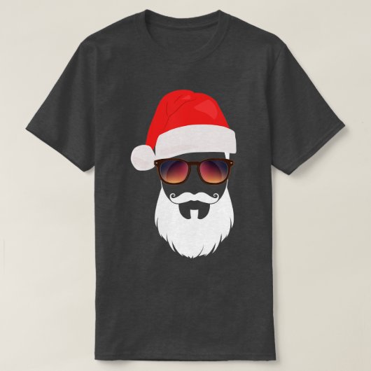 T-shirt Lunettes de soleil Santa Hat Beard Père Noël Prese (Design devant)