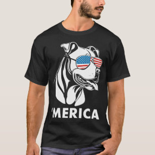 T-shirt Lunettes de soleil Smiling Pitbull 4 juillet Meric