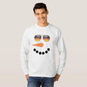 T-shirt Lunettes de soleil Snowman - Vacances d'hiver Noël (Devant entier)