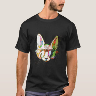 T-shirt Lunettes de soleil Sphynx Chat de peinture colorée