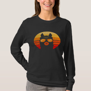 T-shirt Lunettes de soleil tête de lama homme Coucher de s