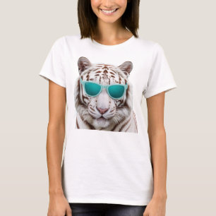 T-shirt Lunettes de soleil Tiger Zoo Safari Animaux sauvag