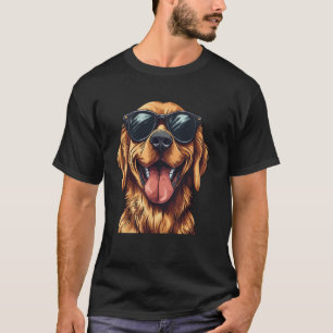 T-shirt Lunettes de soleil trendy Golden Retriever