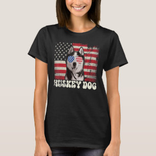 T-shirt Lunettes de soleil vintage Huskey Chien Merica Dra