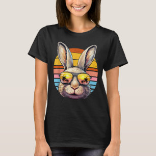 T-shirt Lunettes de soleil visage de lapin de Pâques vacan
