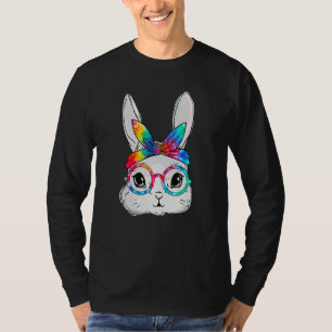 T-shirt Lunettes de soleil visage lapin Tie Dye Lunettes d