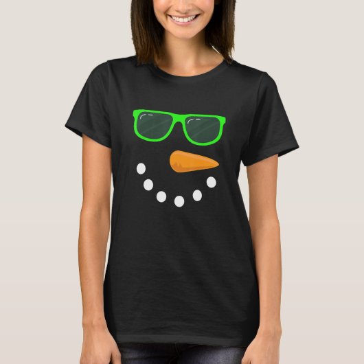 T-shirt Lunettes de soleil visage Snowman Costume Snowman (Devant)