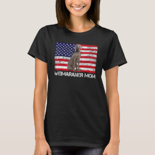 T-shirt Lunettes de soleil Weimaraner Maman Drapeau Améric