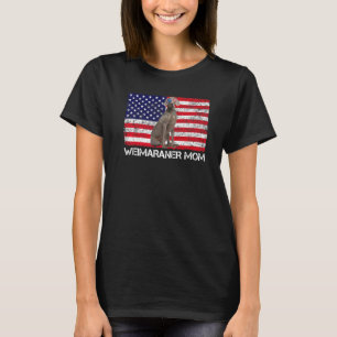 T-shirt Lunettes de soleil Weimaraner Maman Drapeau Améric