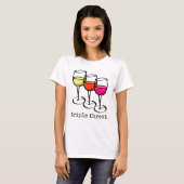 T-shirt Lunettes de vin de dessin triple menace drôle Winn (Devant entier)