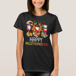 T-shirt Lunettes de vin Sorcière pèlerin Père Noël Joyeux 