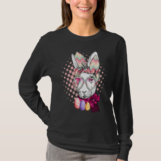 T-shirt Lunettes de visage de lapin mignon pour filles et 