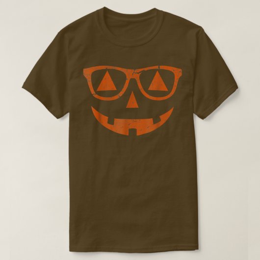 T-shirt Lunettes de visage vintage Jackolantern Citrouille (Design devant)
