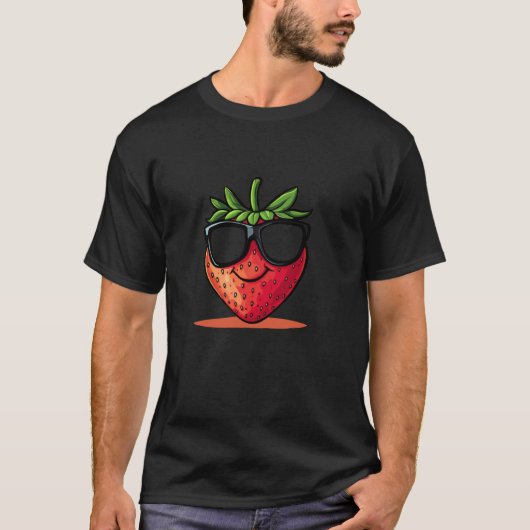 T-shirt Lunettes décontractées Costume fraise (Devant)
