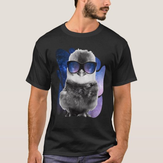T-shirt Lunettes d'espace poule Baby Chick Galaxy Lunettes (Devant)