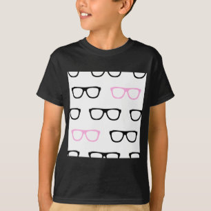 T-shirt lunettes geek geek rose