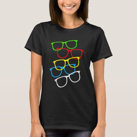 T-shirt Lunettes Hipster Optométriste d'impression Eyeglas (Devant)