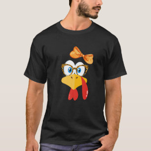 T-shirt Lunettes imprimées léopard visage de dinde mignon